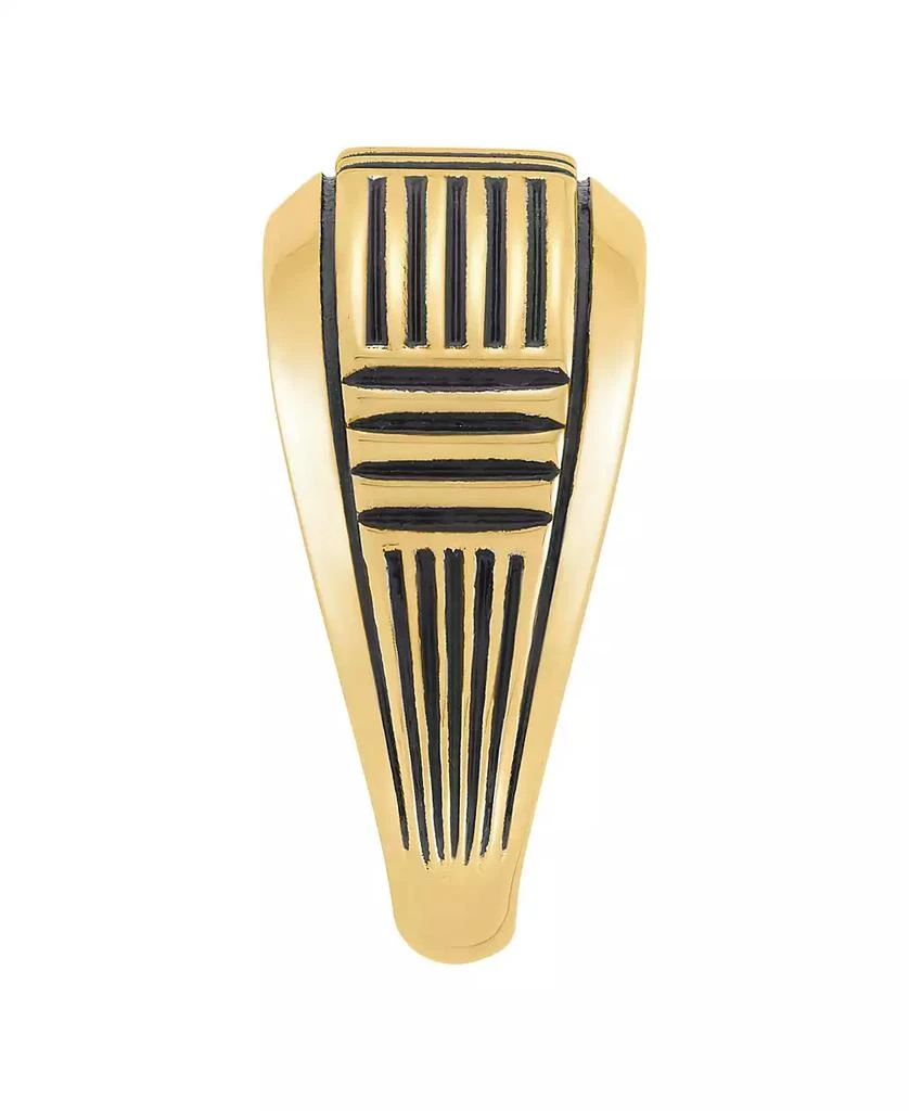 Macy
s Men
s Ring in 14k Yellow Gold Plated Sterling Silver with Black Rhodium 2