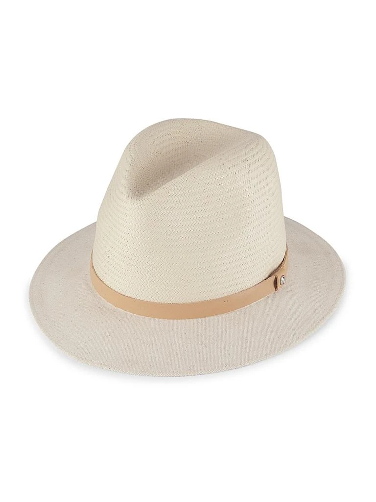 Rag & Bone Floppy Brim Straw & Canvas Fedora 1