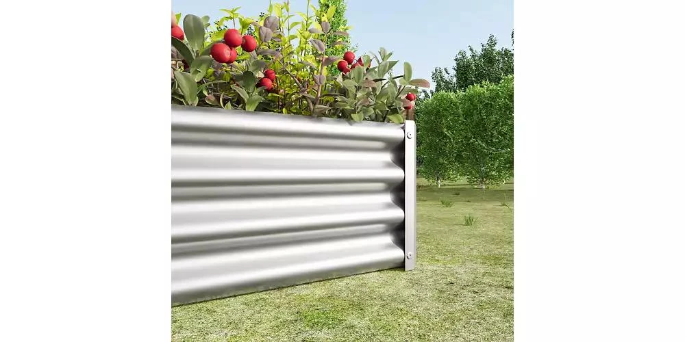 Flynama Metal Raised Garden Bed Rectangle Raised Planter 4ft L x 2ft W x 1ft H for Flowers Vegetables Herb Silver 7