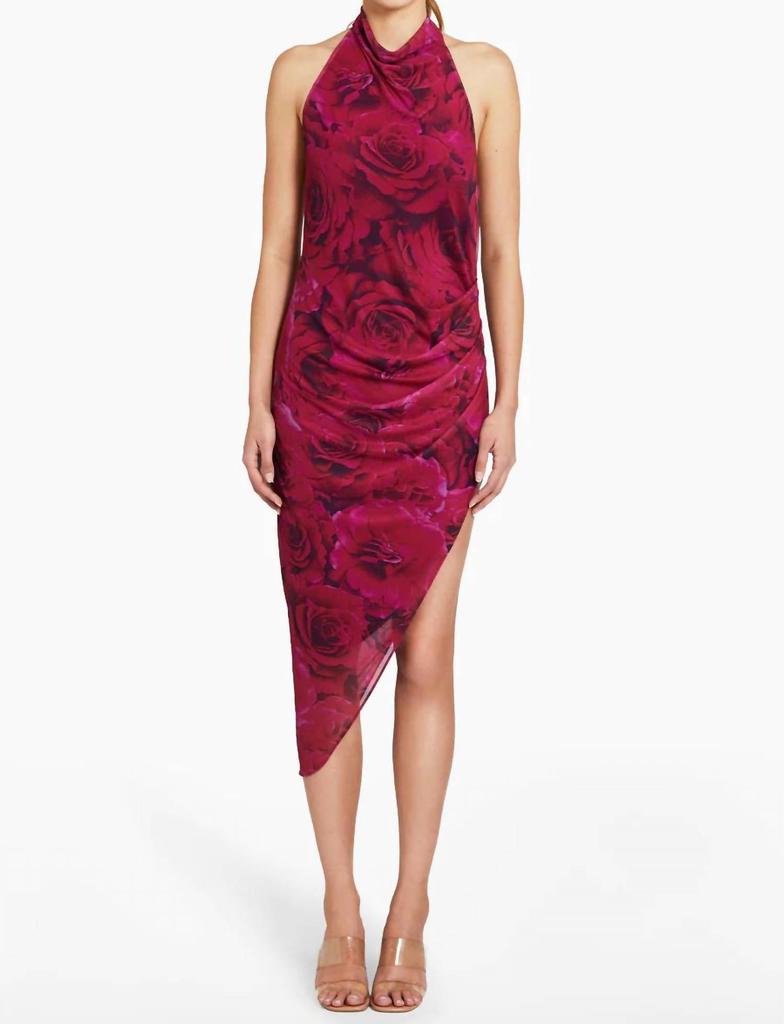 Amanda Uprichard Samba Printed Midi Dress In Samira