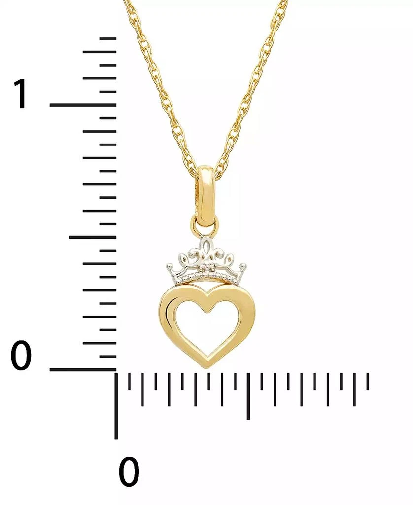 Disney Children's Princess Heart & Tiara 15" Pendant Necklace in 14k Gold 4