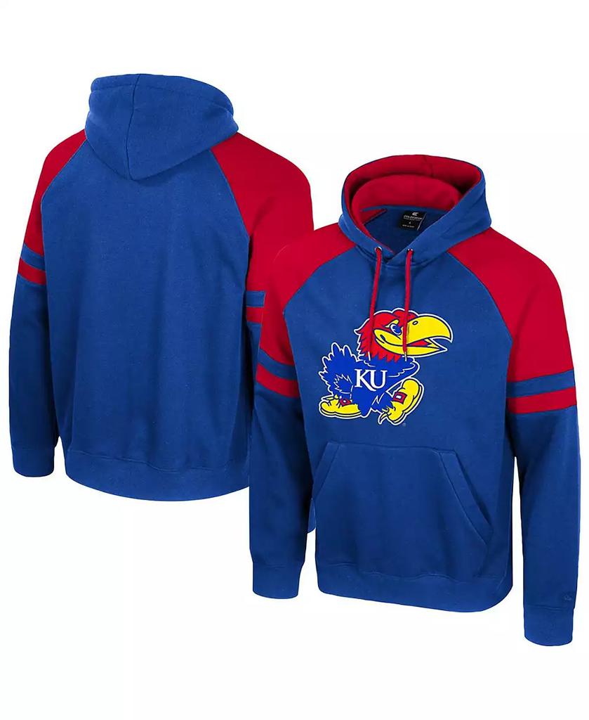 Colosseum Men's Royal Kansas Jayhawks Todd Raglan Pullover Hoodie