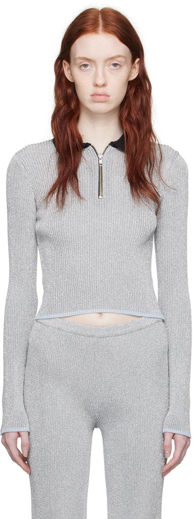 pushBUTTON Silver Fitted Polo