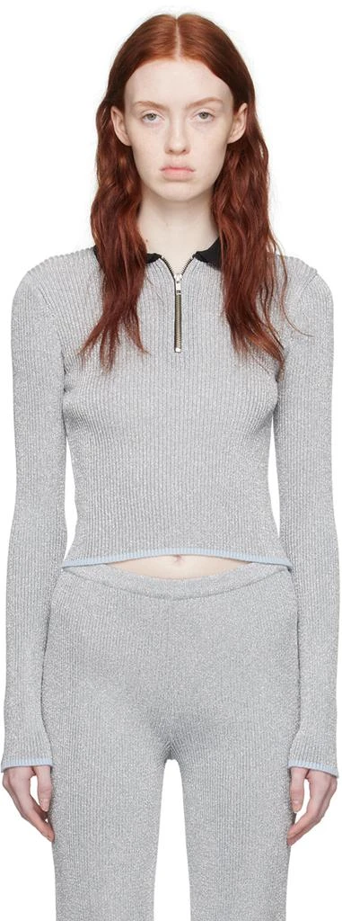 pushBUTTON Silver Fitted Polo 1