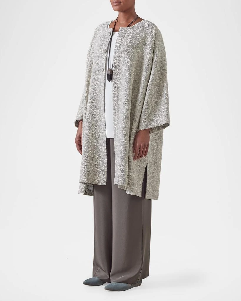 Eskandar Round-Neck Chinese Jacket (Very Long Length) 4
