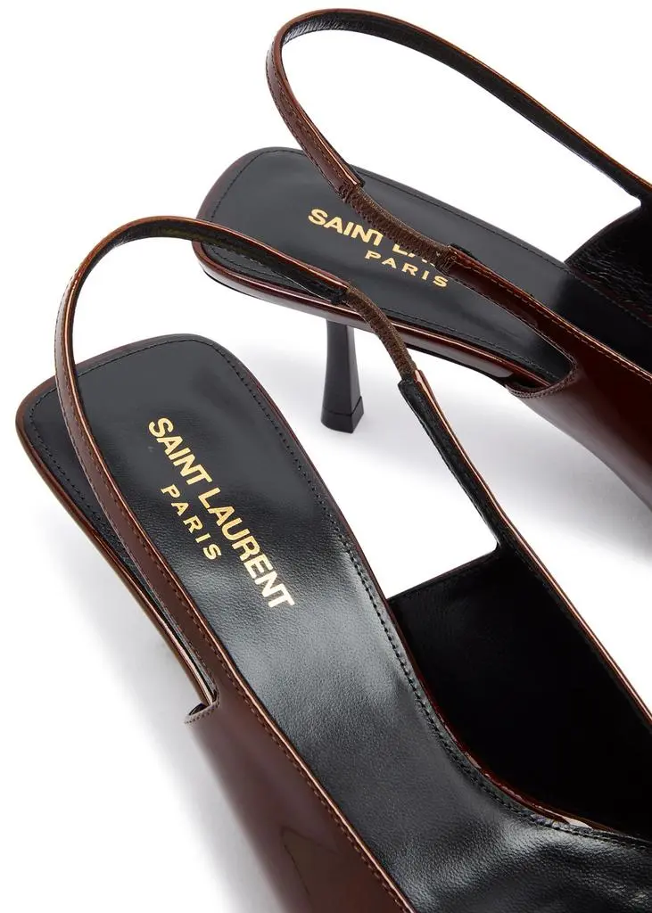 Yves Saint Laurent Carine 55 patent leather slingback pumps 4