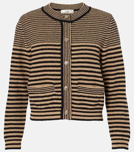 FRAME Compact Stripe cotton cardigan 1