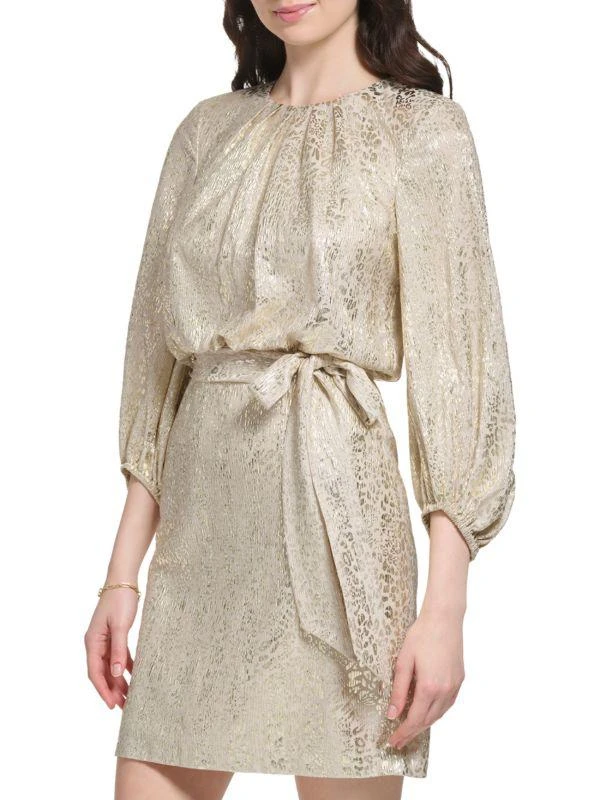 Vince Camuto Foil Mini Blouson Dress 4