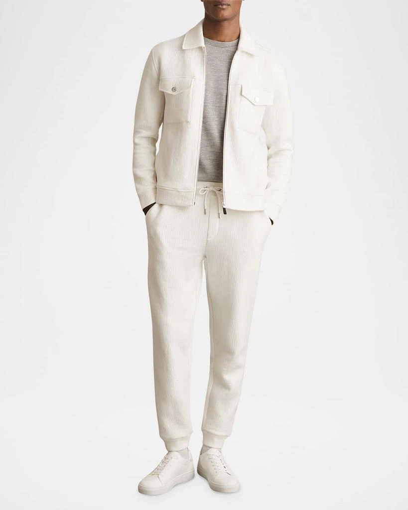 REISS Men's Bowen Jersey Ribbed Zip Overshirt 2