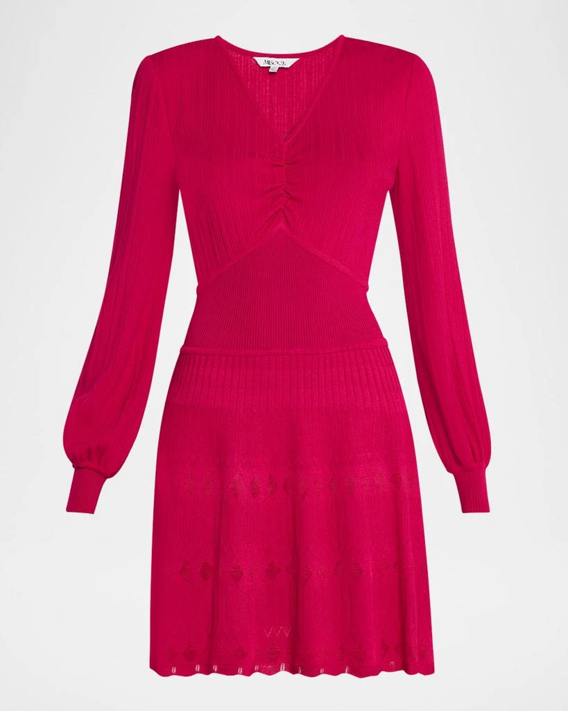Misook Tonal Textured Fit-&-Flare Knit Mini Dress - Modern Fit 1
