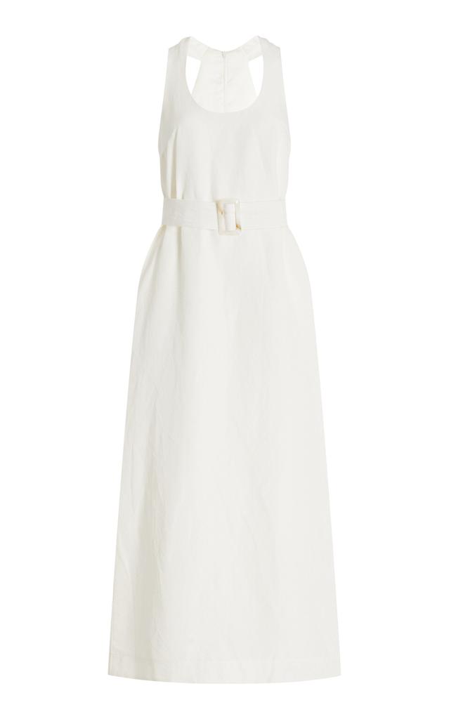 Matthew Bruch Matthew Bruch - Linen-Blend Midi Tank Dress - White - 4 - Moda Operandi
