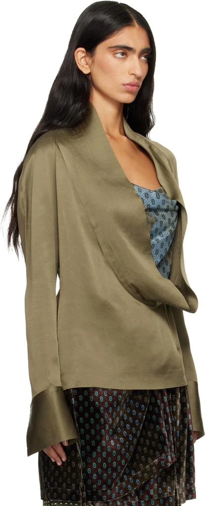 Dries Van Noten Khaki Crêpe Shirt 2