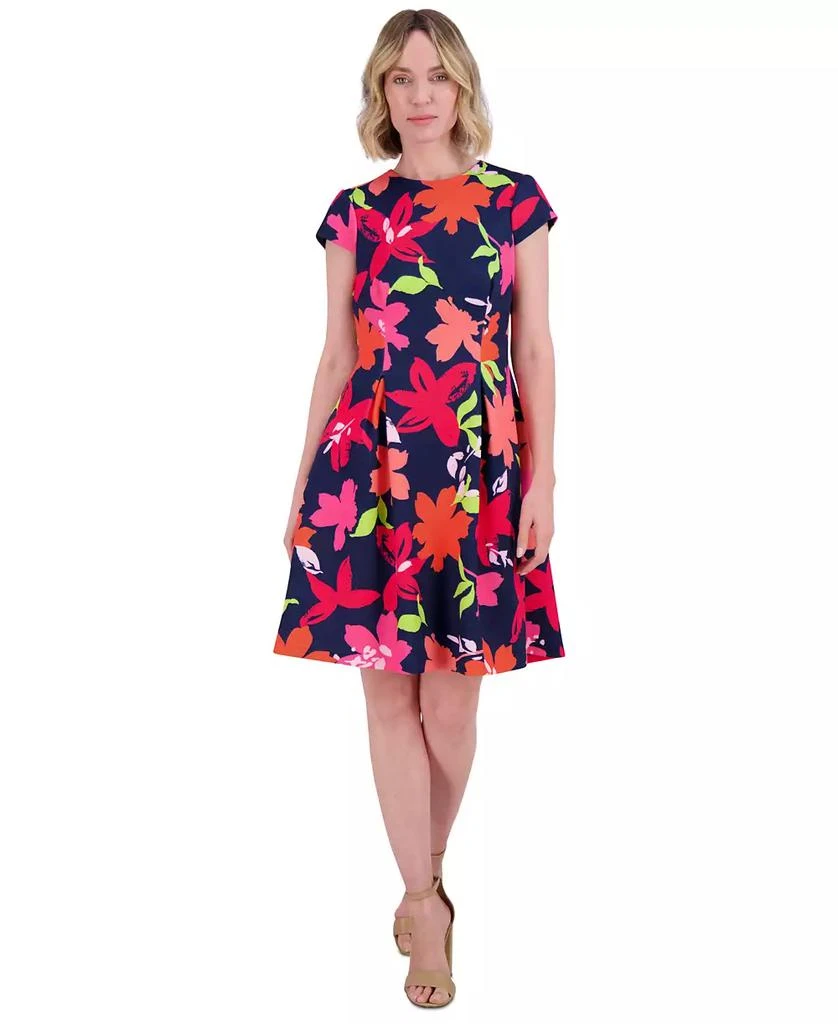 Petite Floral Cap-Sleeve Fit & Flare Dress  On Sale Now with Up to 84% Off  | Discover Exclusive Deals & Savings at BeyondStyle  Authentic Jessica  Howard dress|women's fashion, shoes &