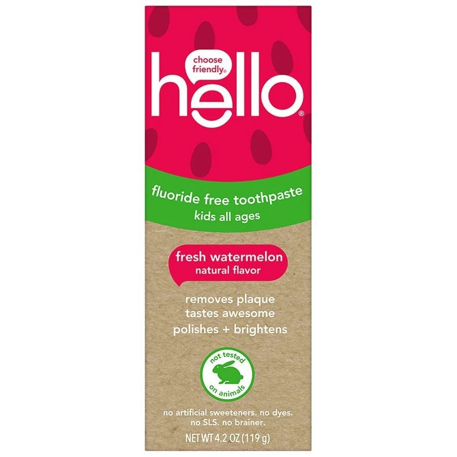 Hello Fluoride Free Kids Toothpaste Watermelon 7