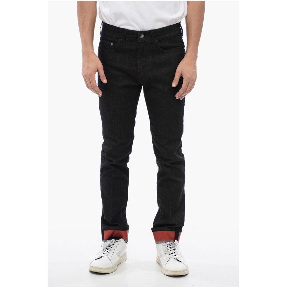 Neil Barrett Skinny Fit Denims with Coated Cotton Cuffs Men's 15cm