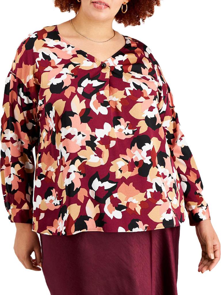 売れ筋商品|||バースリー カットソー トップス レディース Women's Printed Button-Front Blouse, Exclusively at Macy's Green Chili Multi Bar III Women's Printed Button-Front Blouse, Exclusively at