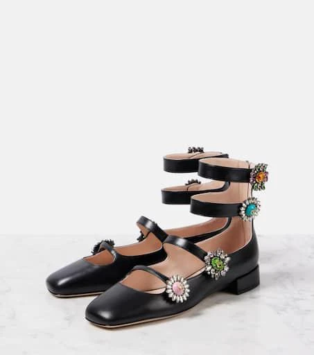 Valentino Preshoes embellished leather flats 4
