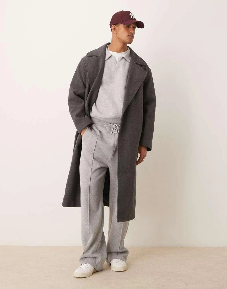ASOS ASOS DESIGN scuba oversized boxy polo sweatshirt in grey 2