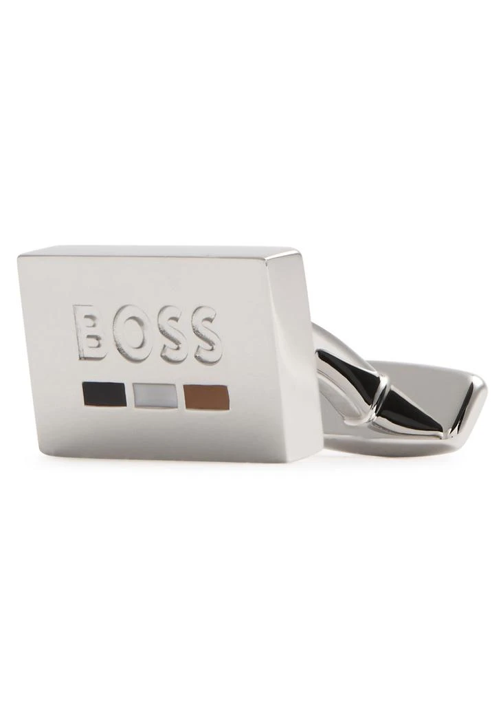 Hugo Boss Logo-engraved metal cufflinks 2