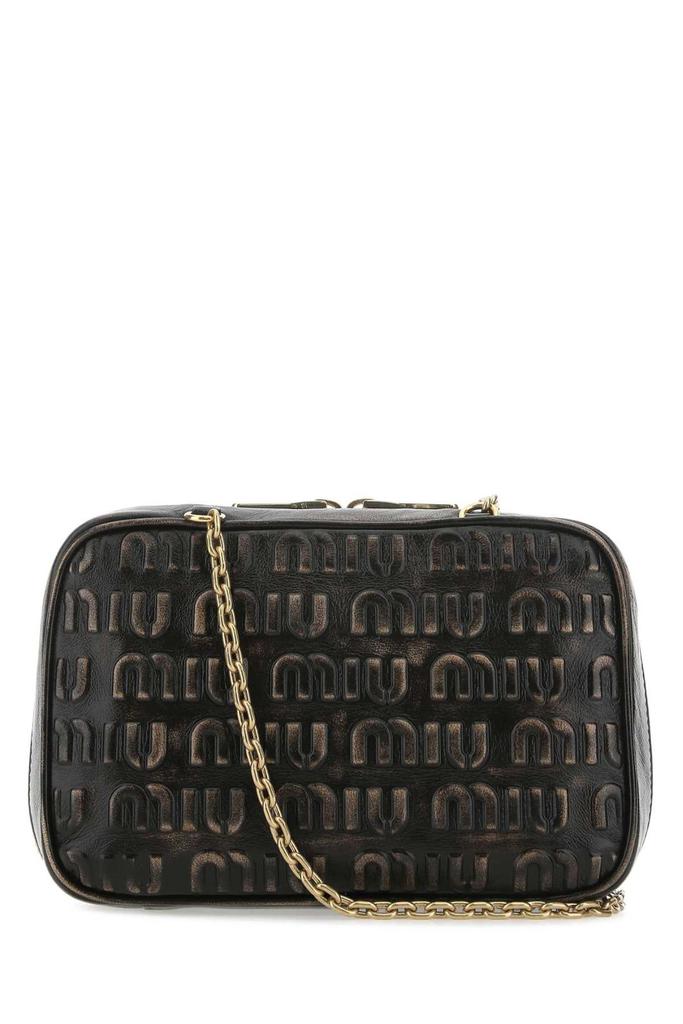 バッグ MIUMIU meatless logo shoulder bag Miu Miu Miu Miu Logo-Embossed Zipped Shoulder Bag - Shoulder