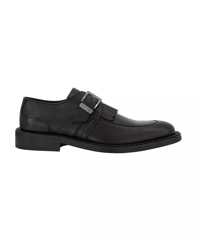 Karl Lagerfeld Paris Men's White Label Monk Strap Moc Toe with Fringe Shoes 2