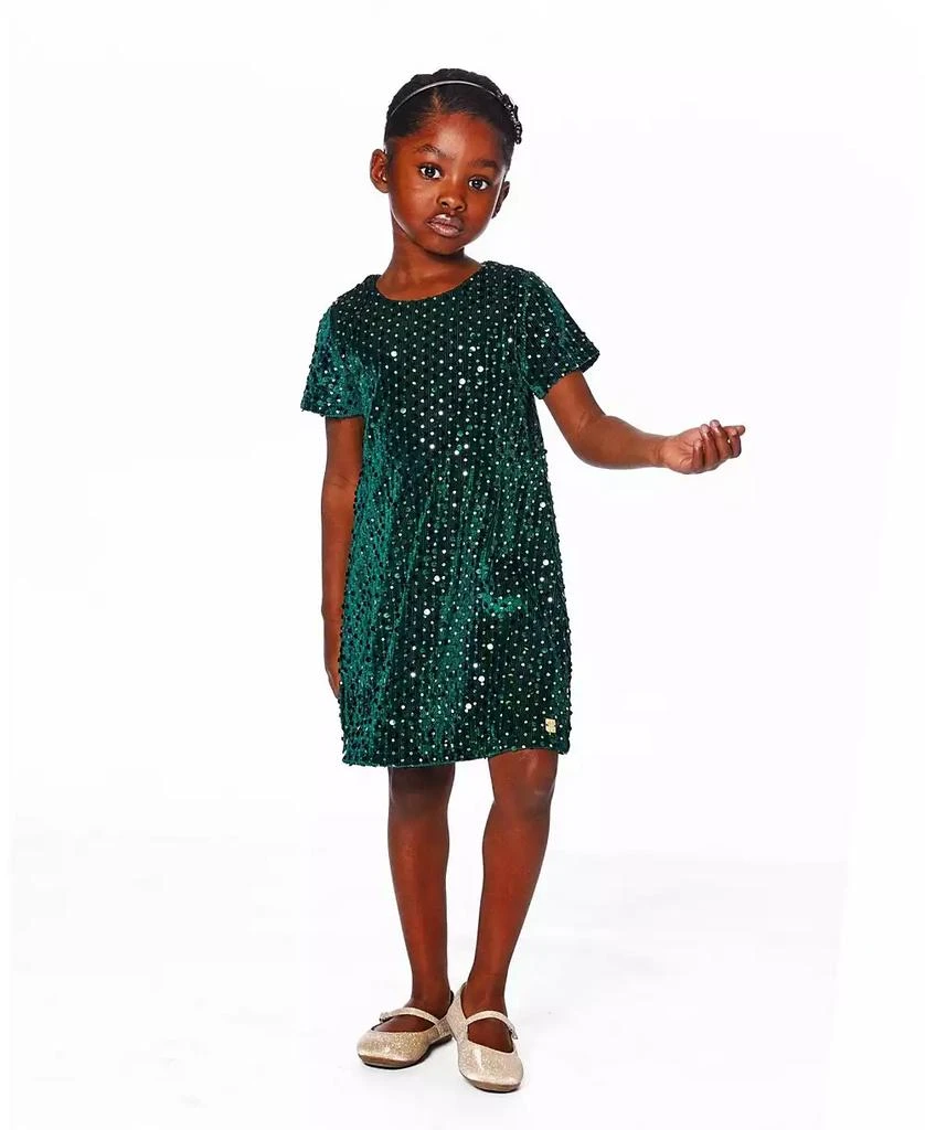 Toddler Girls Velvet Short Sleeve Dress for est Green - Toddler|Child  On  Sale Now with Up to 31% Off | Discover Exclusive Deals & Savings at  BeyondStyle  Authentic Deux par