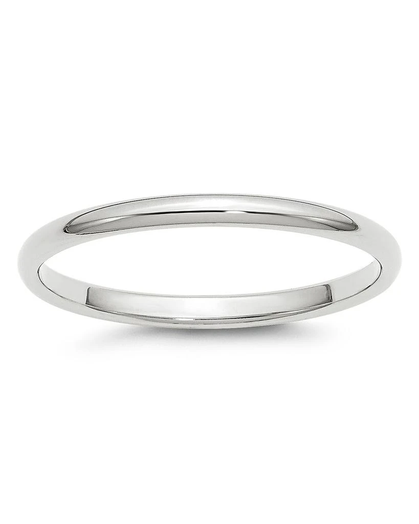 Bloomingdale's Men's 2mm Half Round Band Ring in 14K White Gold 1