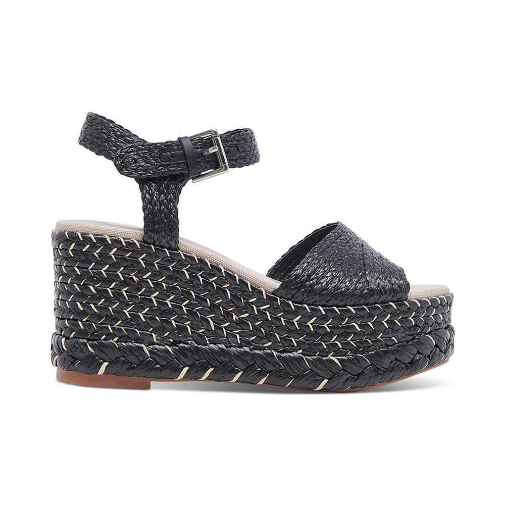 Dolce Vita Women's Tiago Raffia Ankle-Strap Espadrille Platform Wedge Sandals