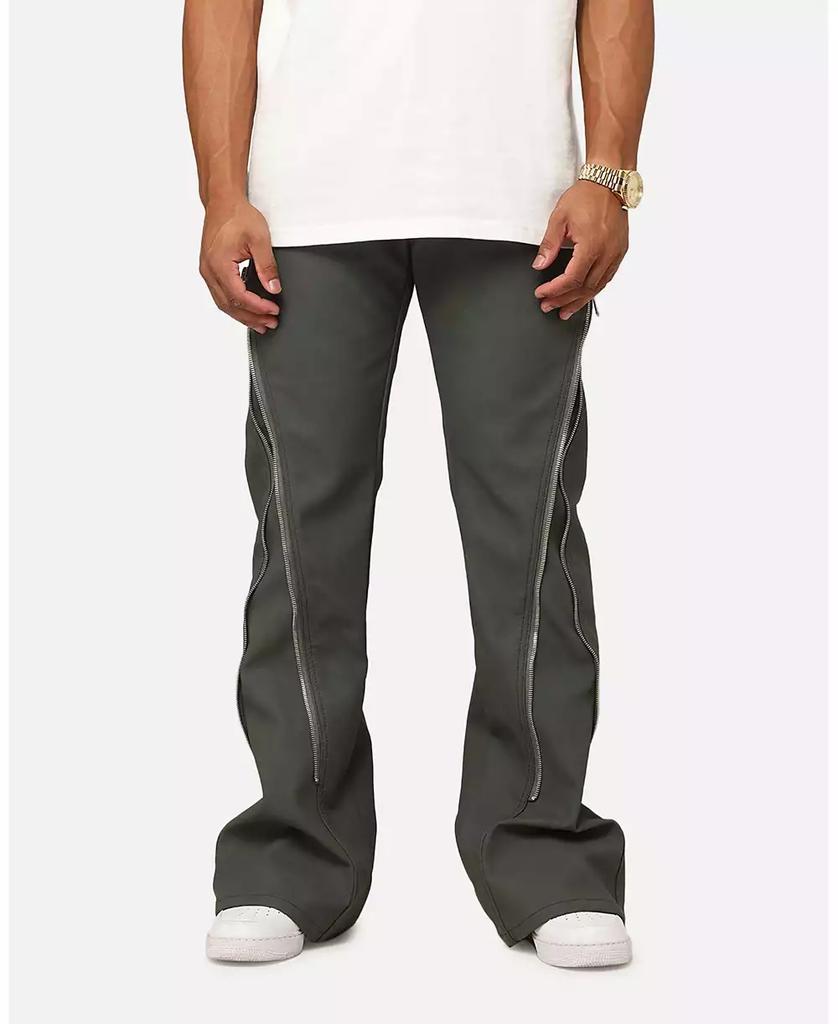 MNML Men's D519 Leather Zipper Flare Pant - Pants - Free Shipping