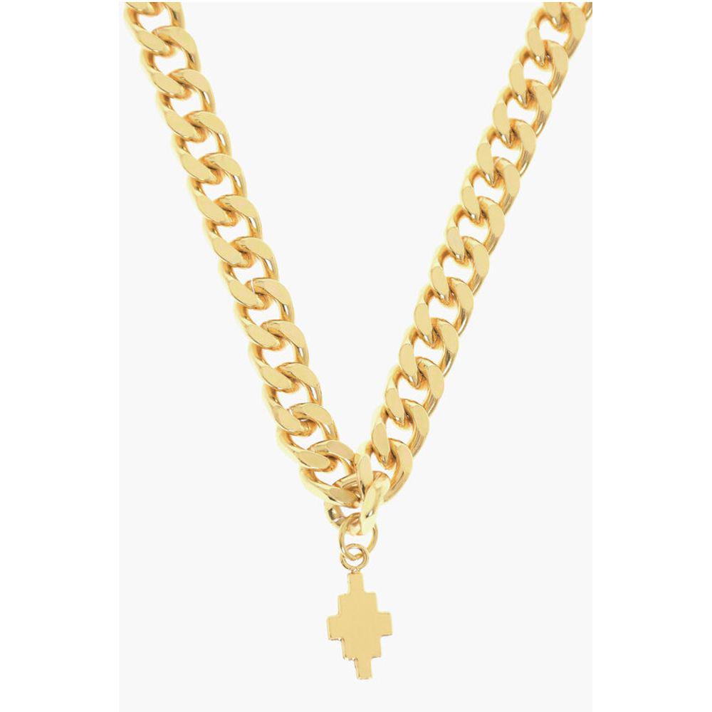 Marcelo Burlon Marcelo Burlon Golden Effect Chain Necklace with Pendant