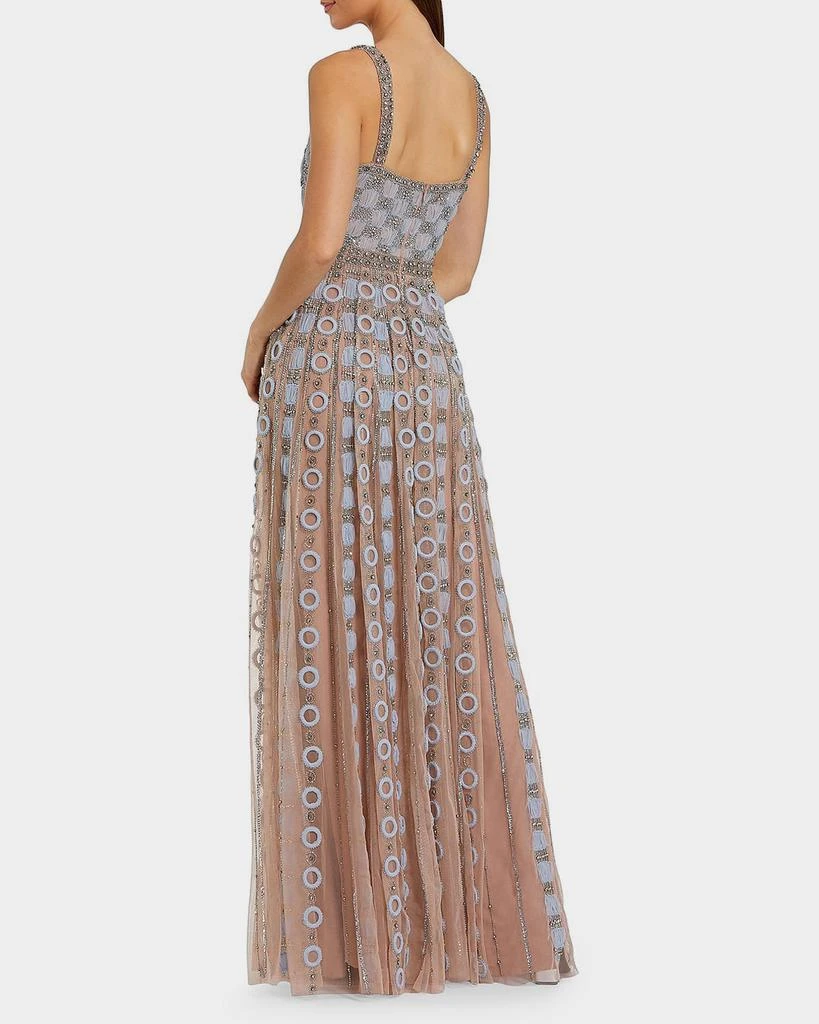 Mac Duggal Square-Neck Embroidered Mesh Gown 3