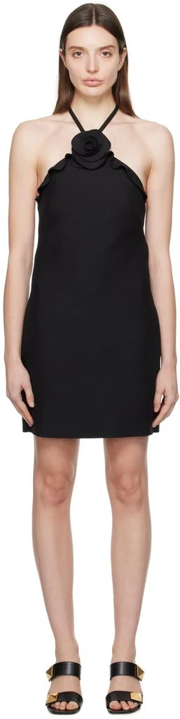 valentino black mini dress Valentino Black Sheer-Sleeve Mini Dress main image 1