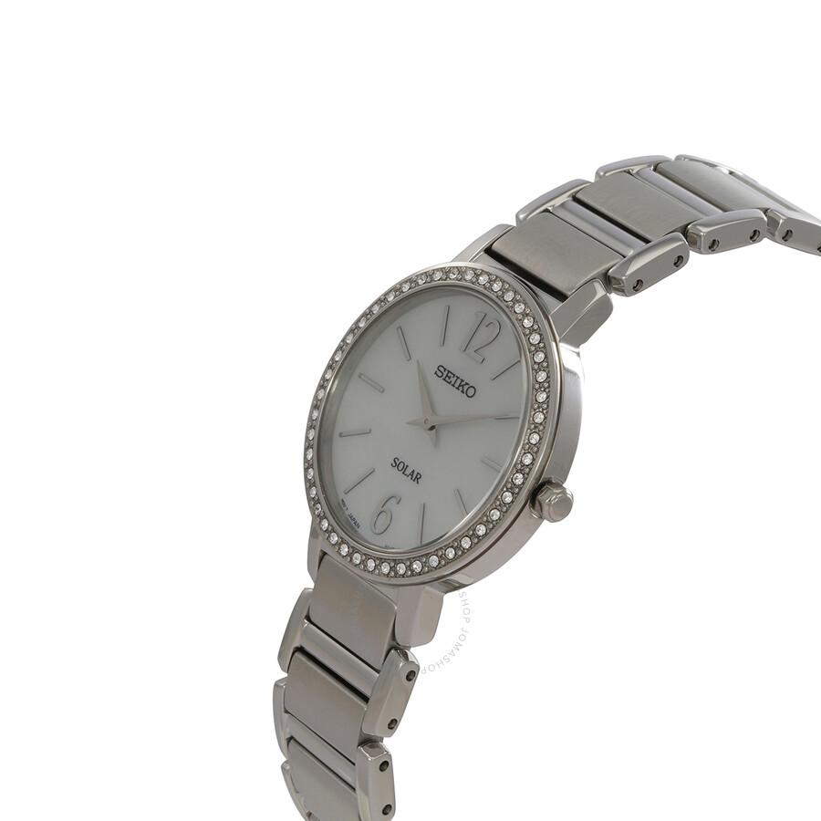 Seiko Solar Mother of Pearl Dial Ladies Watch SUP467