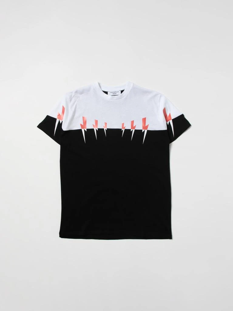 NEIL BARRETT KIDS Neil Barrett t-shirt with lightning print 1