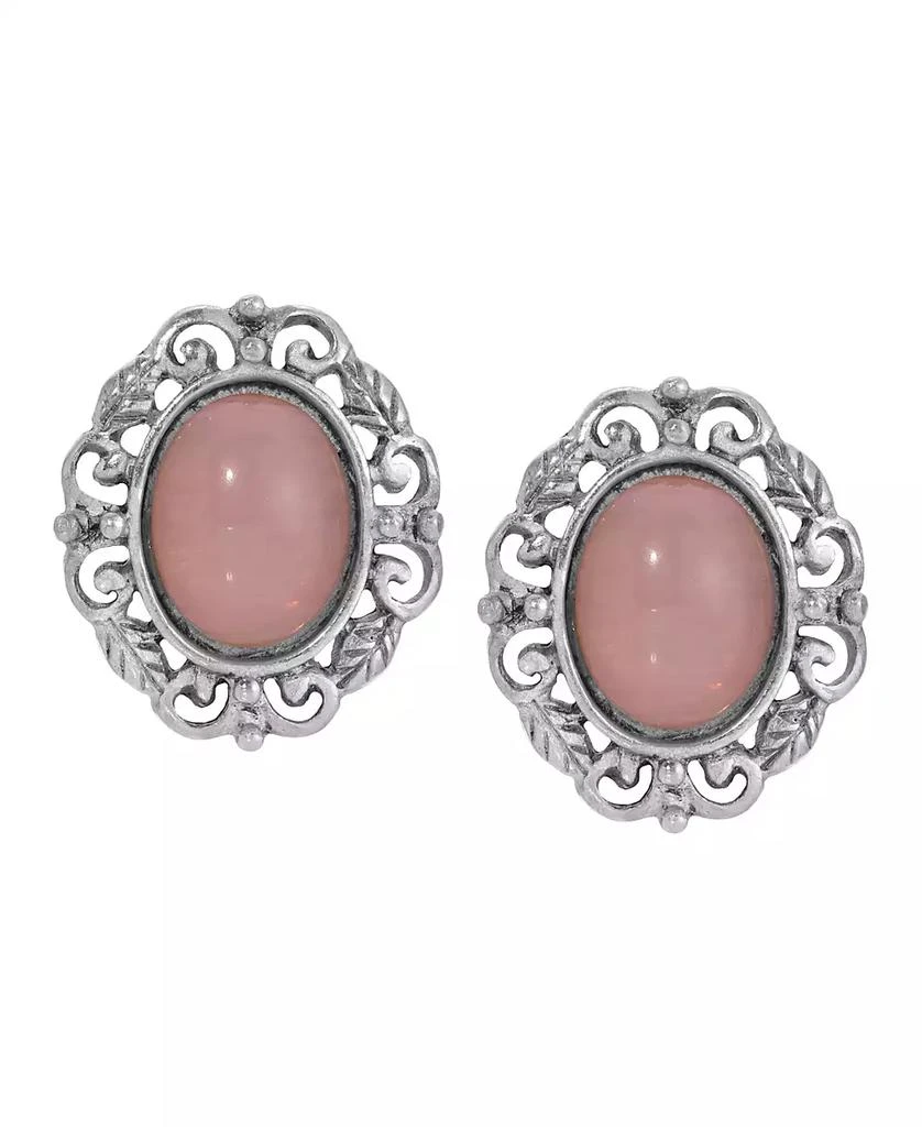 2028 Glass Filigree Post Back Stud Earrings 2
