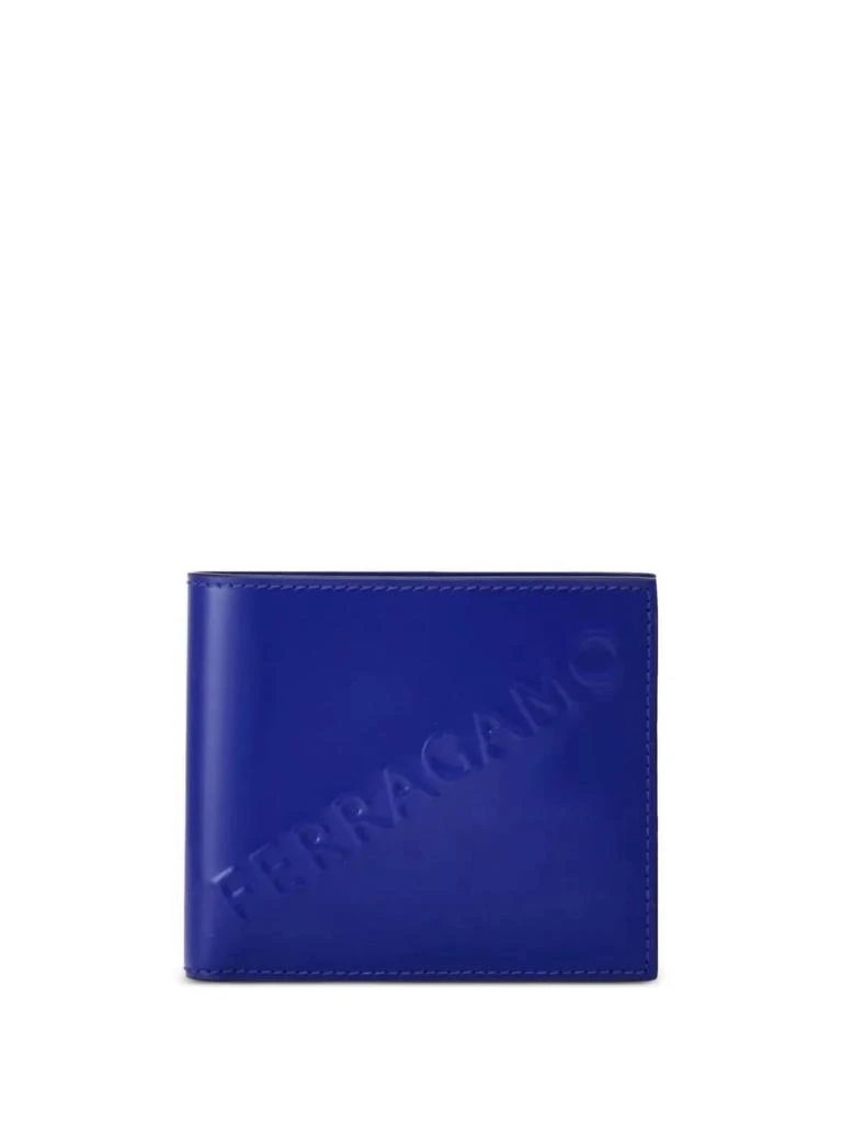 Salvatore Ferragamo Men's Embossed Logo Leather Bifold Wallet In Lapis 1