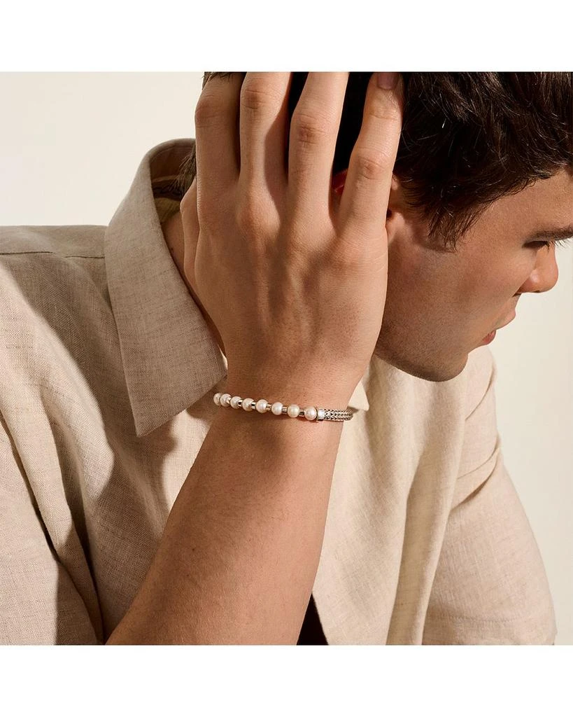 John Hardy Sterling Silver JH Essentials Cultured Freshwater Pearl Chain Bracelet 3