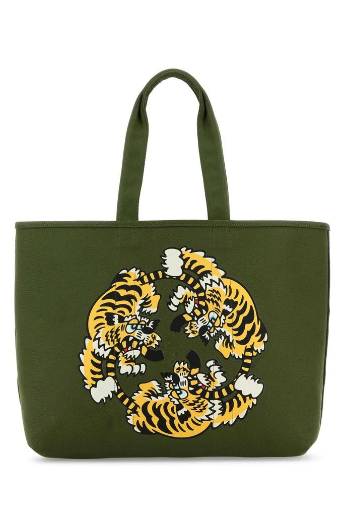Kenzo Olive Green Canvas  Utility Reversible Shopping Bag 1