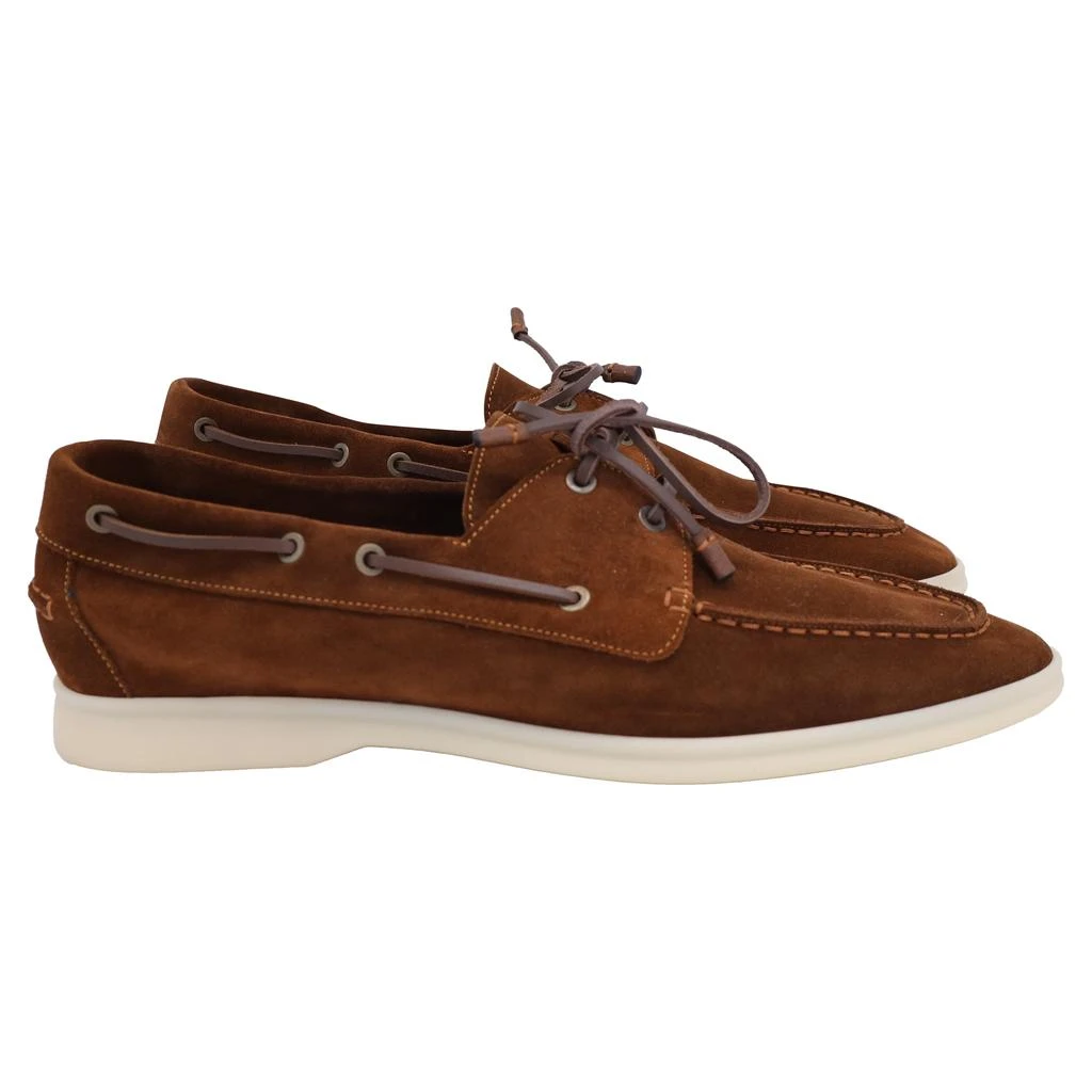 Loro Piana Sea-Sail Walk Boat Shoes in Brown Suede 1