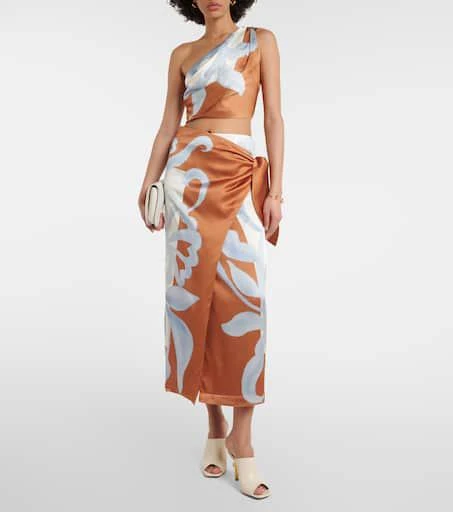 SIR. Sorrento printed silk wrap skirt 2