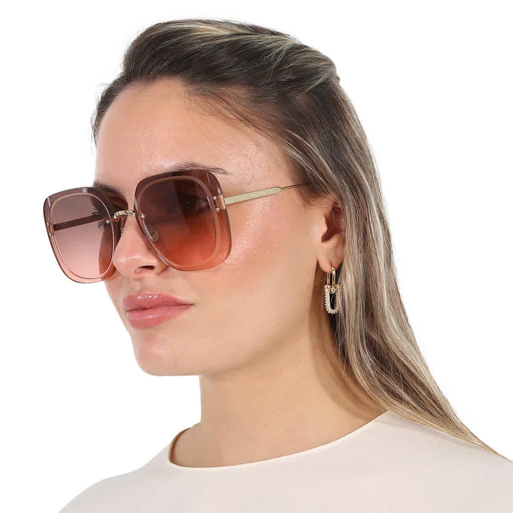 Dior ULTRADIOR SU Brown Pink Gradient Square Ladies Sunglasses CD40031U 10F 65