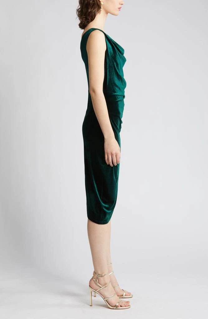 Sam Edelman Drape Neck Stretch Velvet Cocktail Dress 10