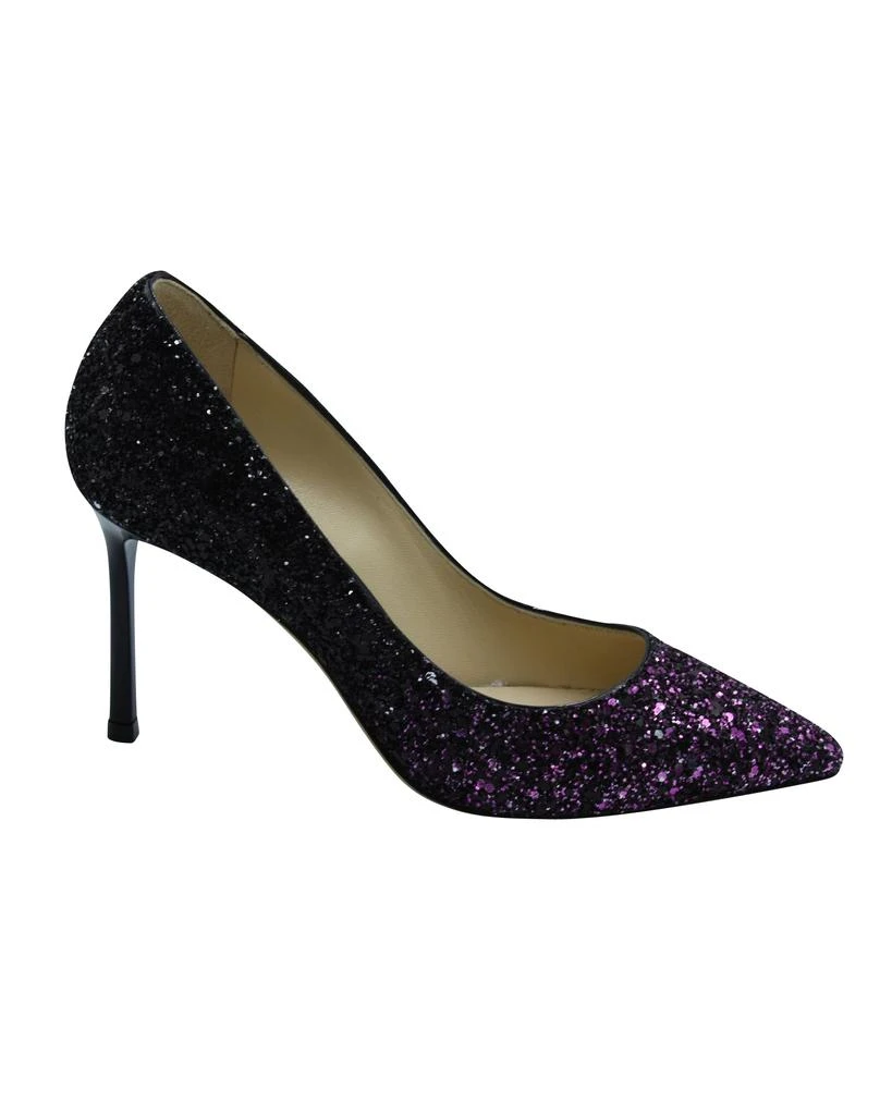 Jimmy Choo Romy 100 Pumps in Pink and Black Glitter 1