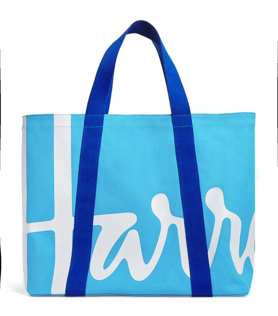 Harrods Large Cotton Logo Tote Bag 1