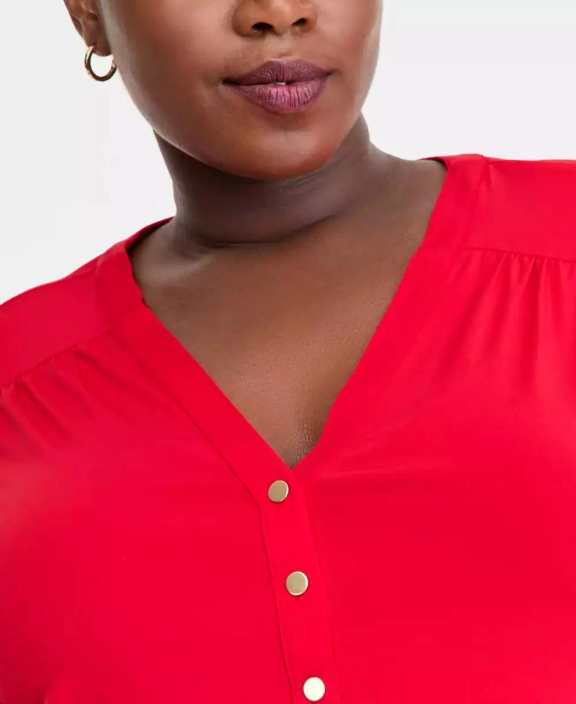 INC International Plus Size V-Neck Long-Sleeve Top, Macy
s Exclusive 3