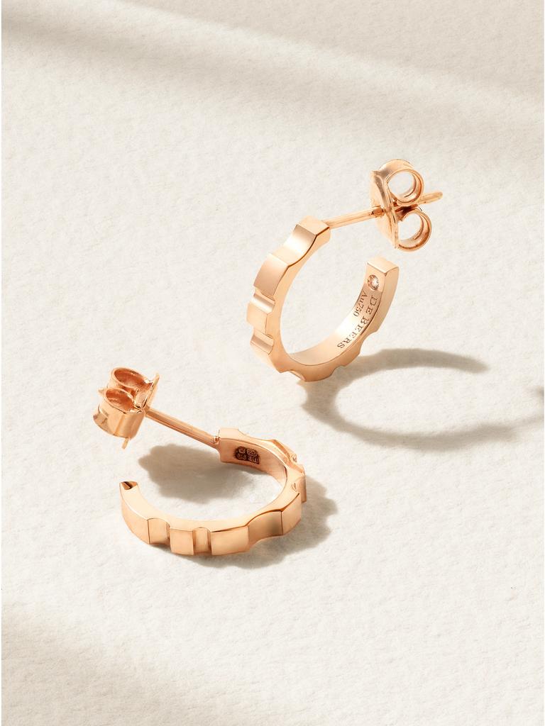 De Beers Rvl 18k 玫瑰金钻石耳环