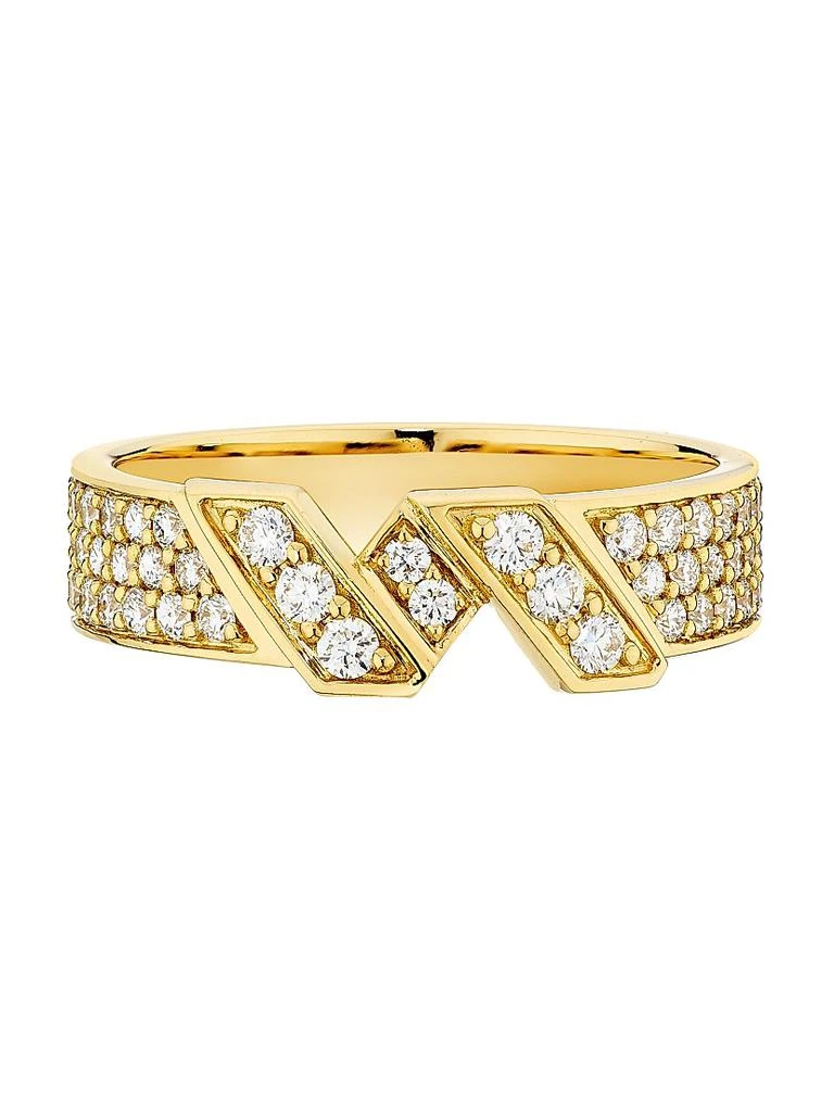 SAKS EST. 1924 Helix Small Ring Full Pavé 18K Gold 3