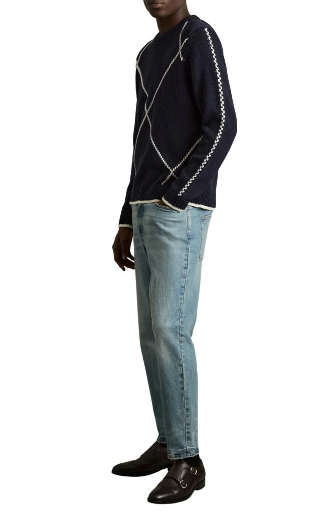 REISS Parvey Geo Pattern Wool Blend Crewneck Sweater 5