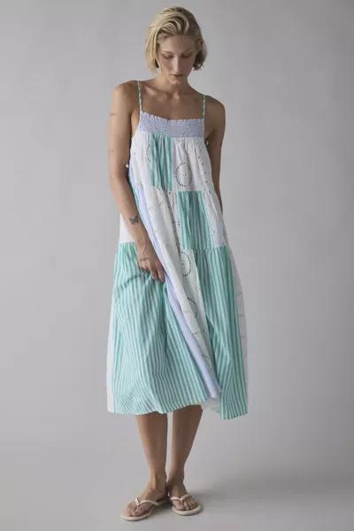 BDG BDG Dakota Side-Tie Patchwork Cotton Midi Dress