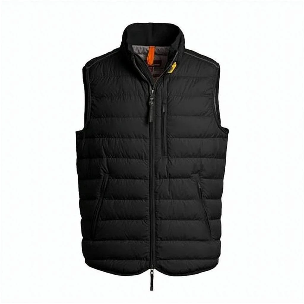 Parajumpers Quilted Black Vest with High Collar and Zipper Closure